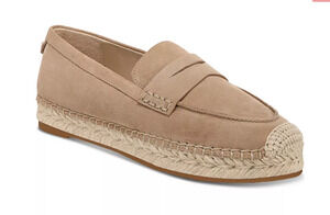 Sam Edelman Shoes Women's SZ 9.5 Taupe Suede Kail Espadrille Loafers Casual New